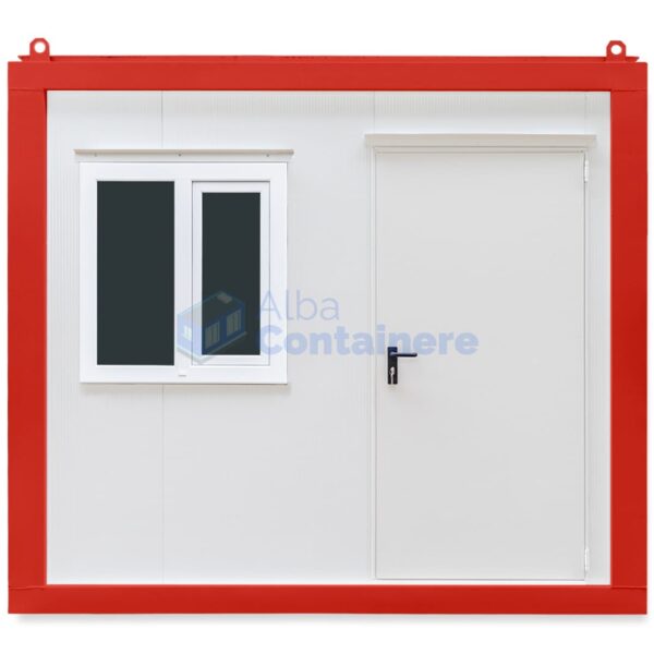 container birou alba 3metri rosu