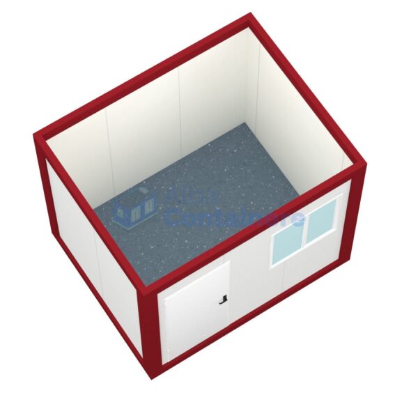 container birou alba 3metri rosu2