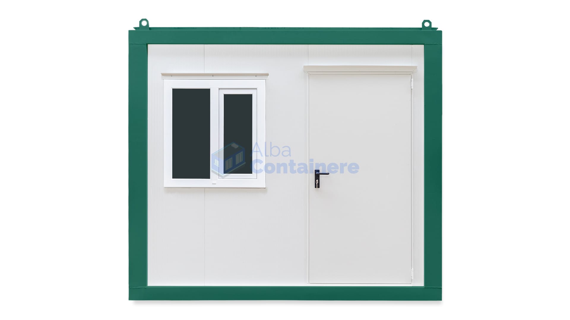 container birou alba 3metri verde