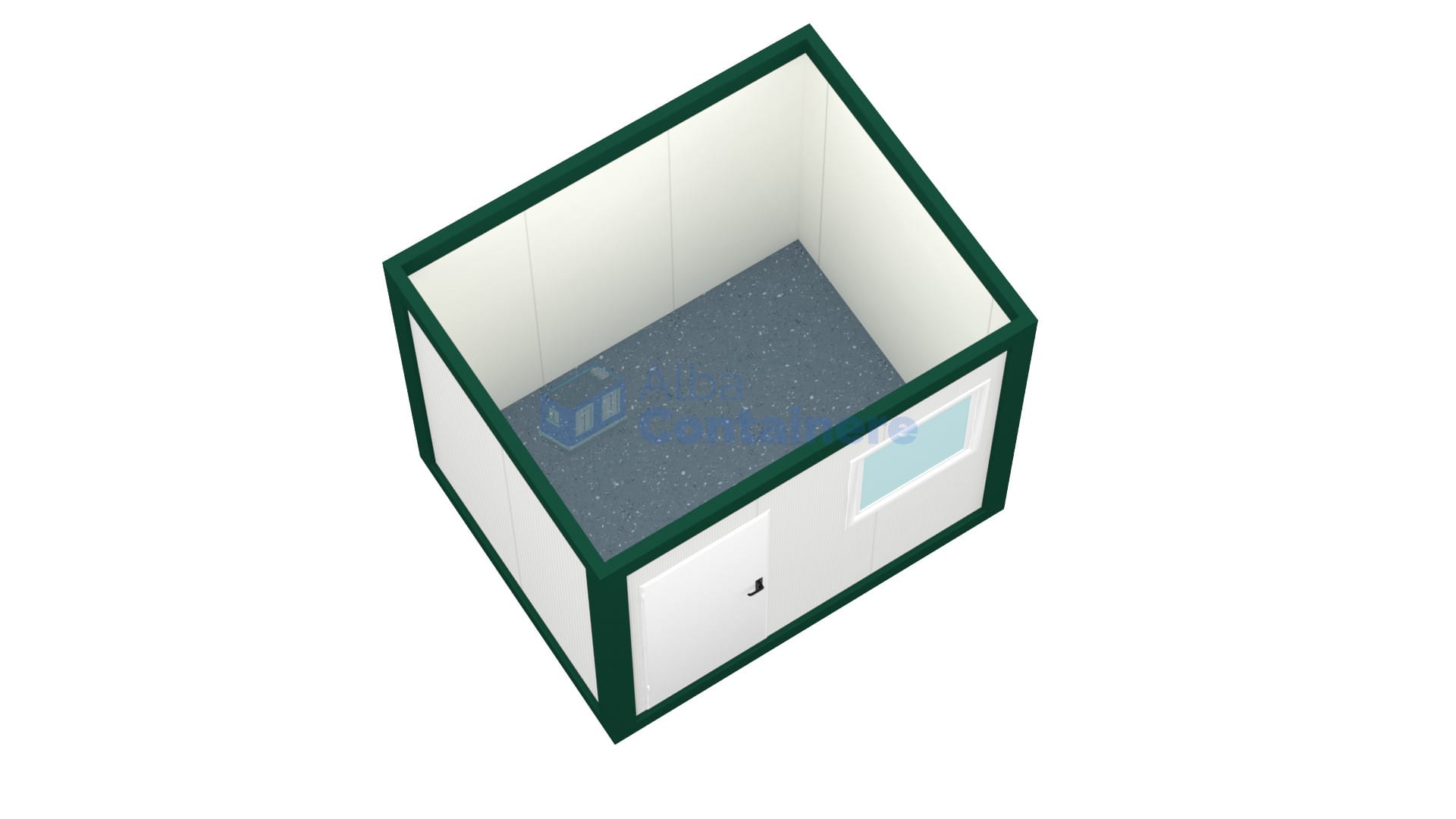 container birou alba 3metri verde2