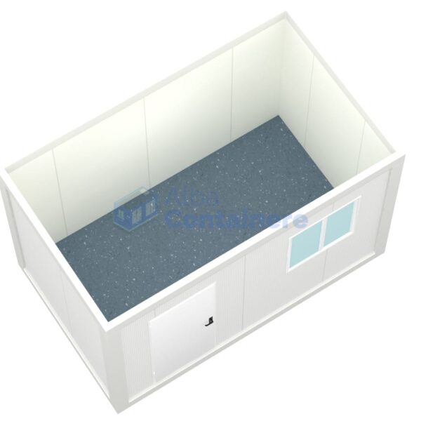 container birou alba 4metri 1geam alb1