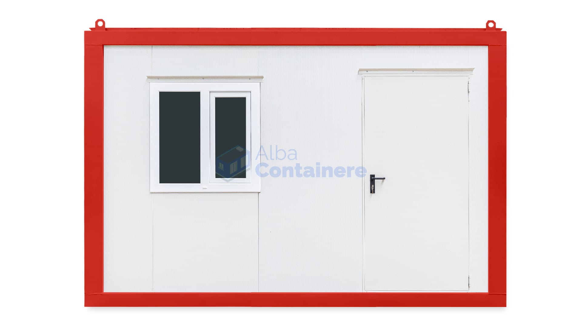 container birou alba 4metri 1geam rosu