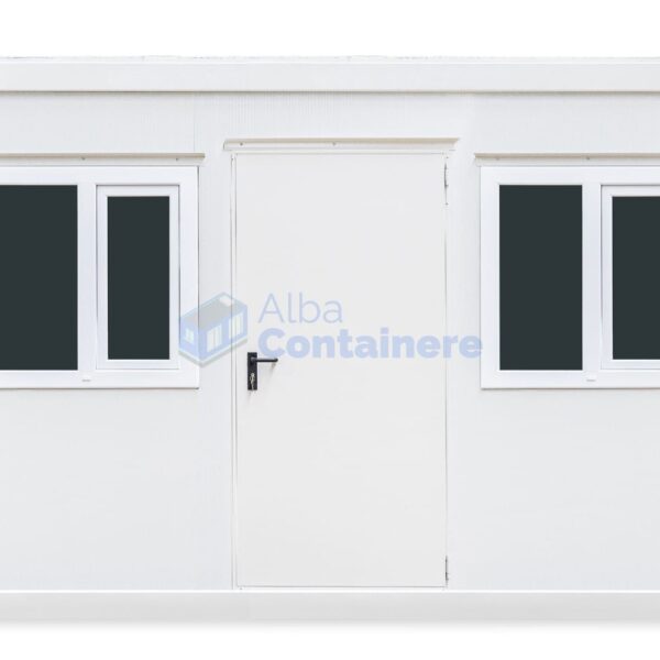 container birou alba 4metri 2geamuri alb
