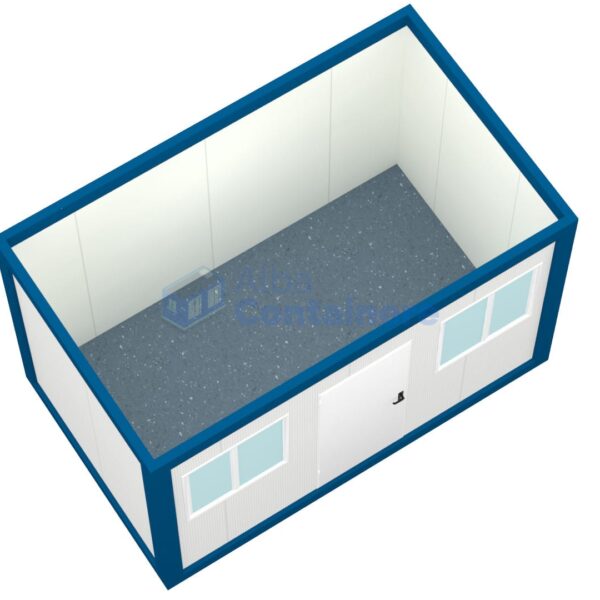 container birou alba 4metri 2geamuri albastru2