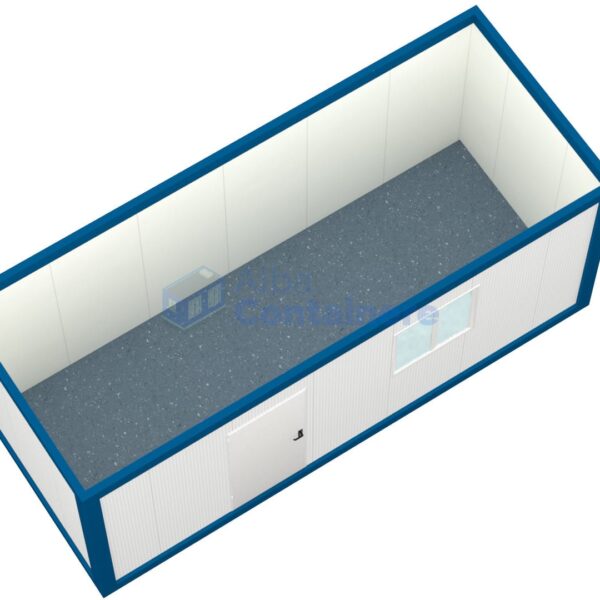 container birou alba 6metri 1geam albastru2