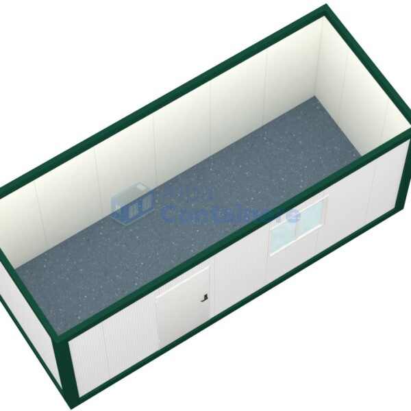 container birou alba 6metri 1geam verde2