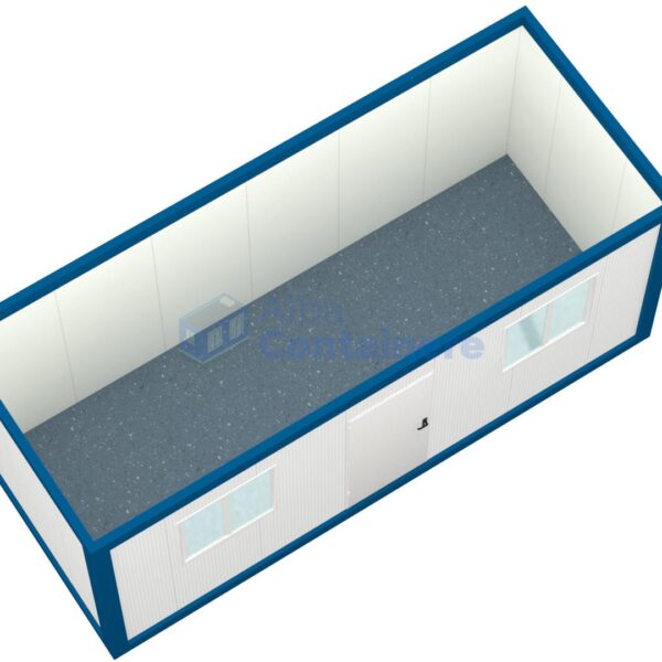 container birou alba 6metri 2geamuri albastru2