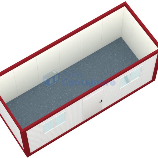 container birou alba 6metri 2geamuri rosu2