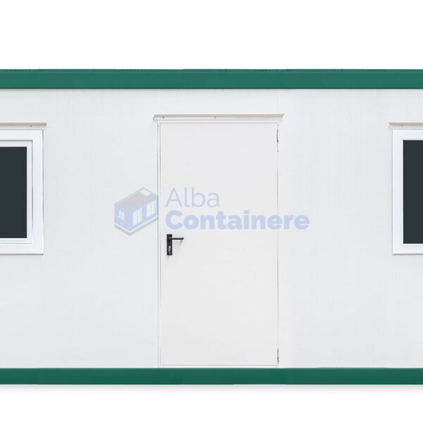 container birou alba 6metri 2geamuri verde