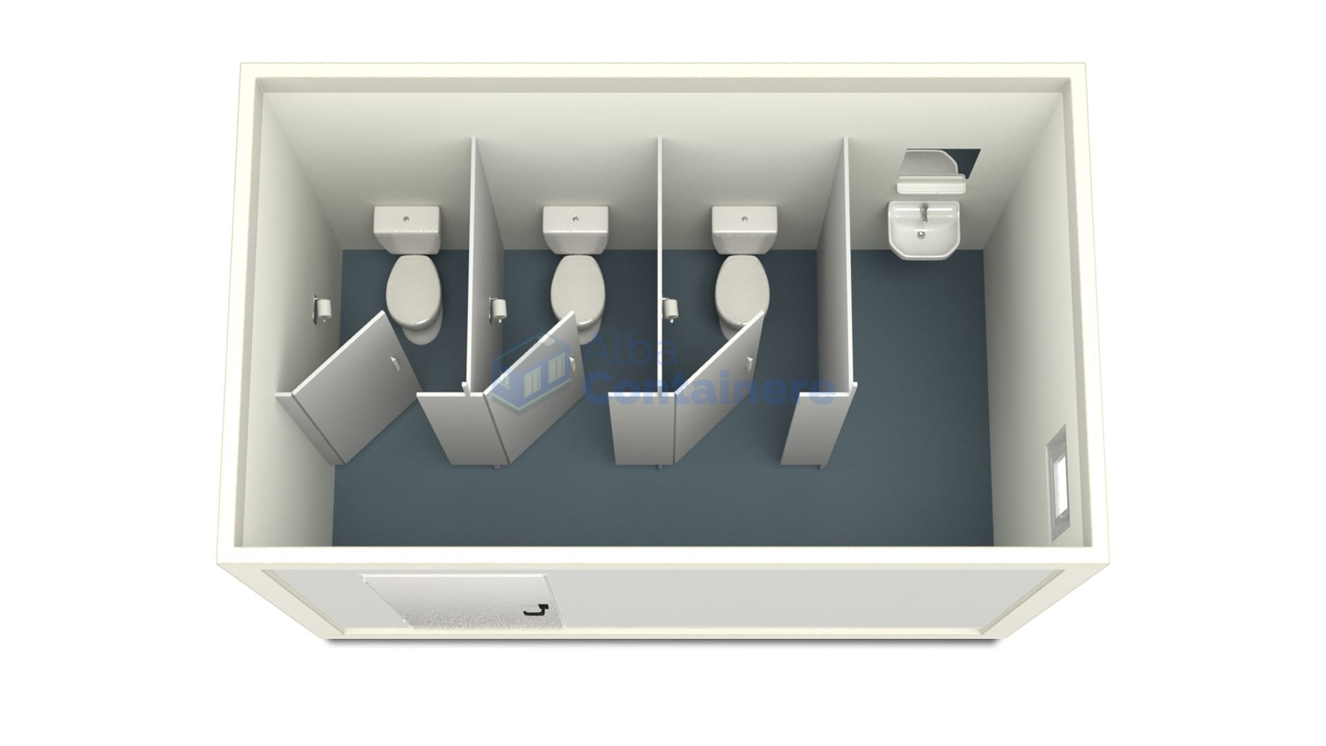 container sanitar alba 4metri 3wc alb