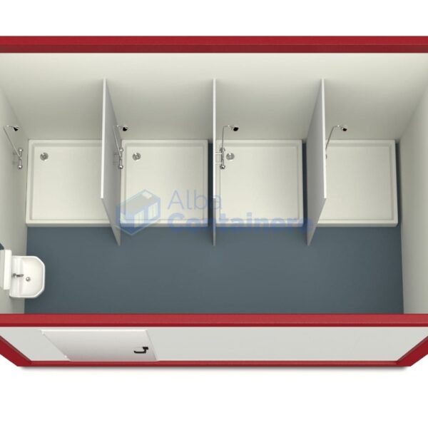 container sanitar alba 4metri 4dusuri rosu