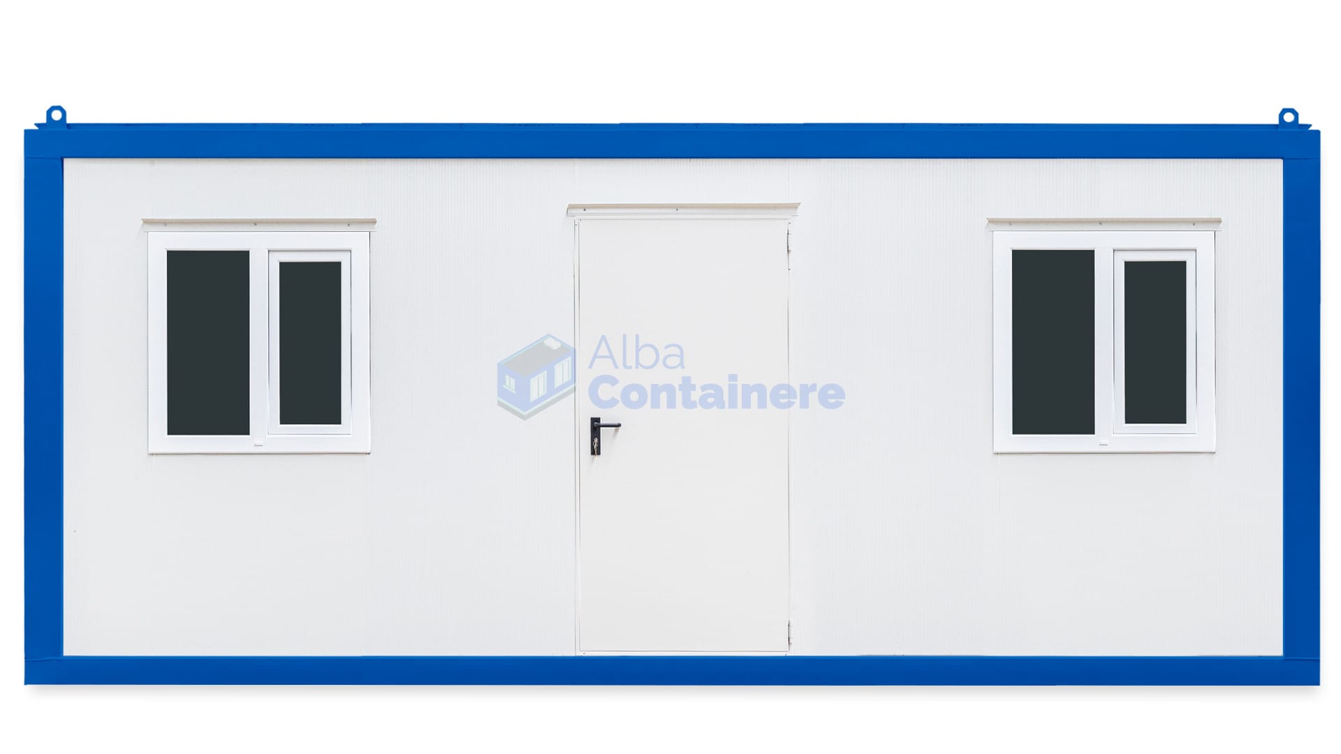 container santier alba 6metri 2geamuri albastru
